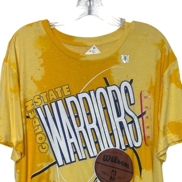Golden State Warriors Tshirt NBA Mens XXL Yellow New Tie Dye Basketball Graphic - Picture 3 of 8